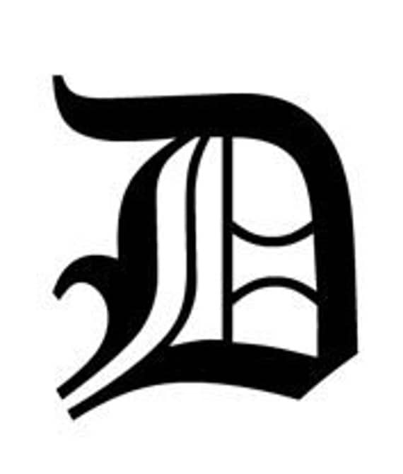 old english font calligraphy letter d