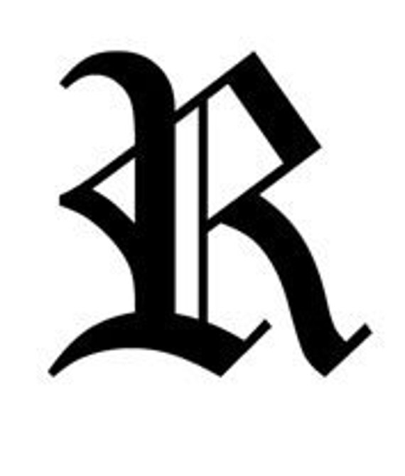 old english font letter r