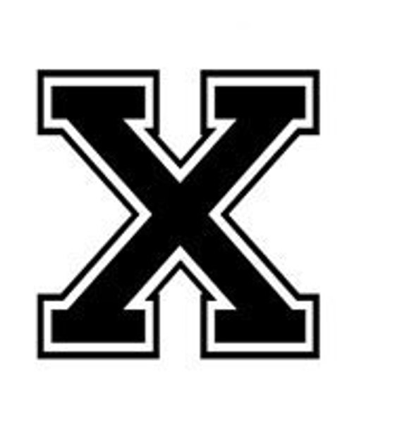 Letter X Varsity Lettering Vinyl Decal