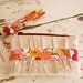 Zippered Wristlet Clutch- Bright Flowers Natural