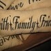 Primitive Hand Painted Stenciled Pillow " Faith - Family - Friends " Fall Decoration ThanksGiving Halloween