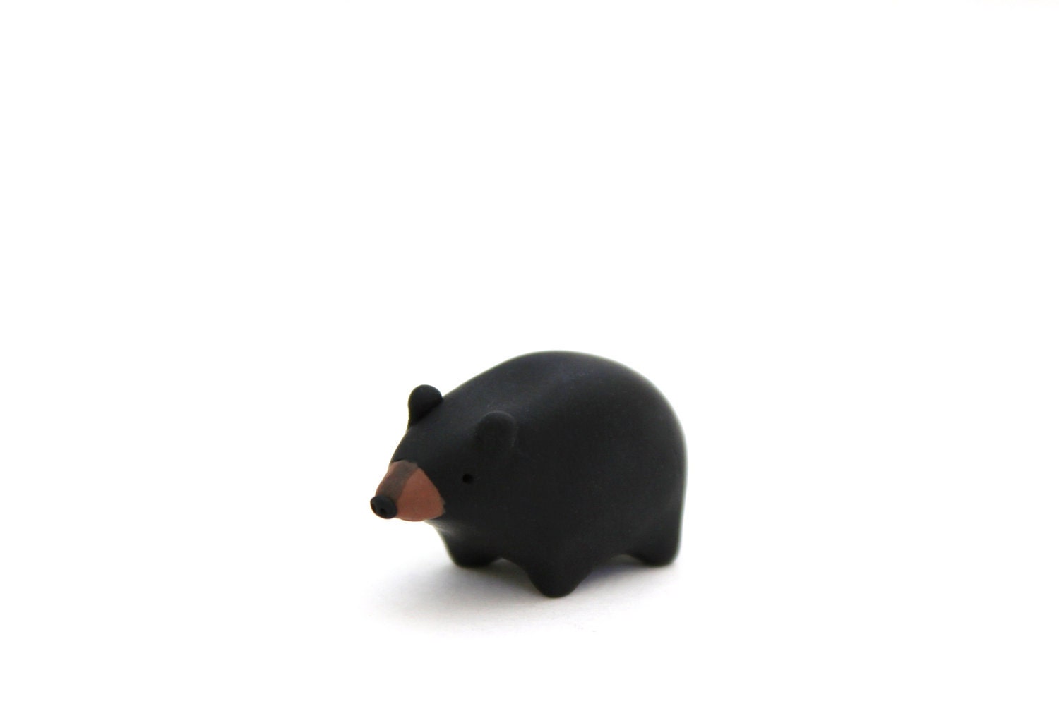 black bear figurine polymer clay animal miniature bear