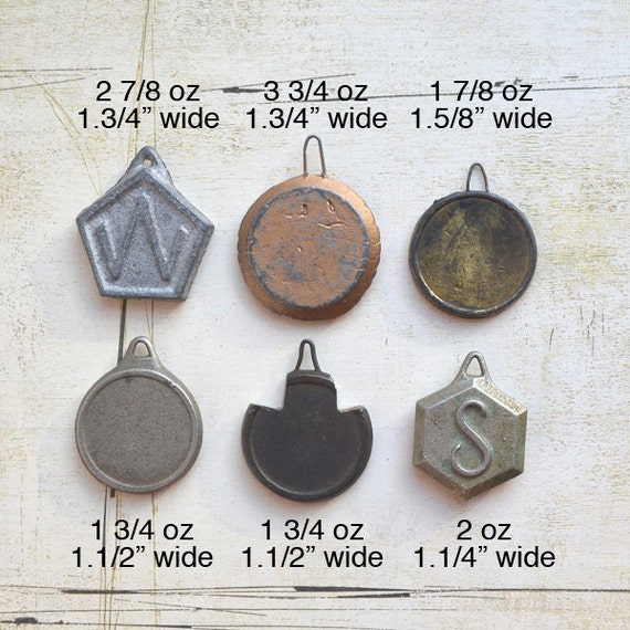 vintage clock weights pendulum weights INSTANT COLLECTION of 6