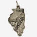 Vintage Sterling Silver State of Illinois Charm for Bracelet - Souvenir