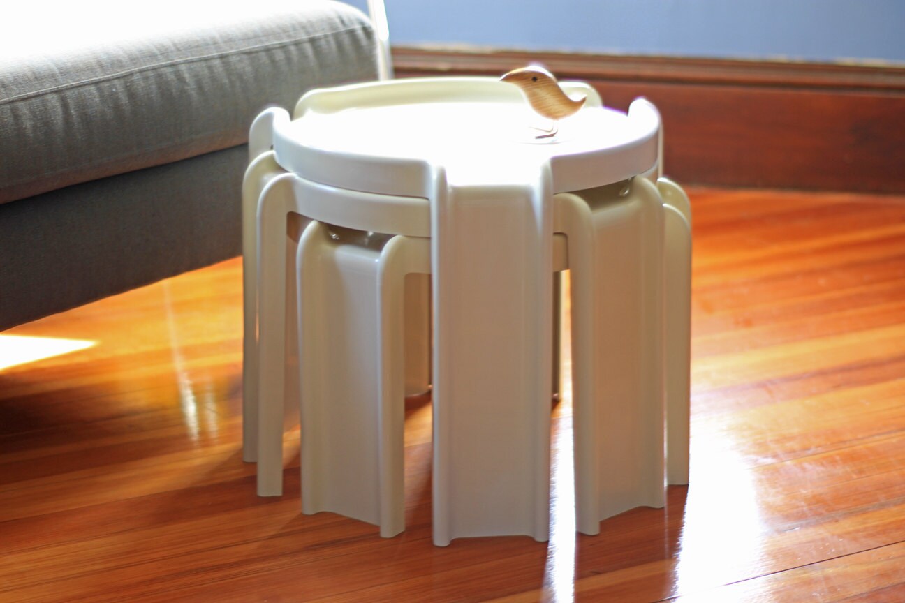 Vintage Kartell Nesting Tables Cream