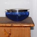 Swedish Modern Royal Copenhagen Saturn Bowl Blue Crystal with Silver Rim