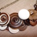 Button Necklace - Vintage button Jewelry - BROWN - White - Vintage Fashion - Vintage Accessories
