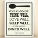 Virginia Woolf "Dined Well" print poster