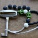 antique skeleton key and day of the dead skull beaded bracelet