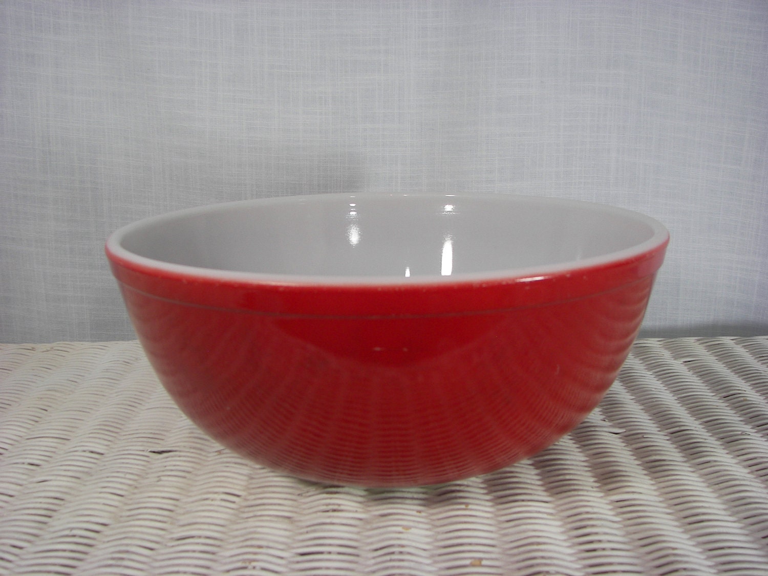 Vintage 4 Qt Red Pyrex Bowl by PyrexPantry on Etsy