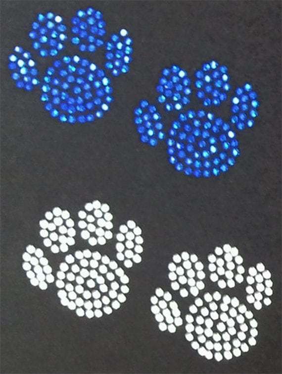 Rhinestone Iron On Mini Paw Print Rhinestone by BlingMeBaby