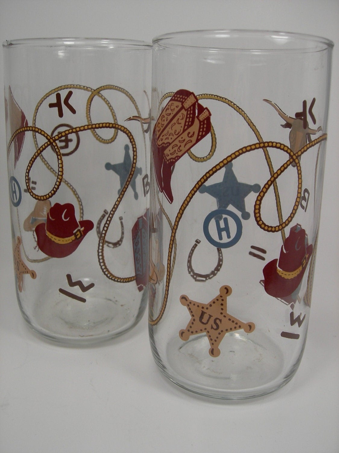 vintage western drinking glasses