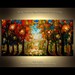 ORIGINAL Oil Painting Park Lights Palette Knife Impasto Abstract Modern Fine Art from P. Nizamas 4ft x 2ft