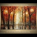 ORIGINAL Modern Oil Palette Knife painting red, sienna, brown, grey, from P. Nizamas Fine Art 3FTx2FT