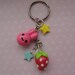 Cute Bunny and Strawberry Keychain