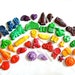 Handmade unique crayons - Moulded / molded in vintage 70s chocolate molds - Double Trouble set