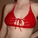 Crochet bikini sexy top - Lacy see-through see-thru - RED for Anniea :)