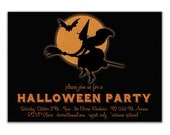 Halloween Party Invitation Vintage Witch Invitation Vintage Halloween Invitation Black Orange DIY Digital or Printed - Borra Style Il_170x135