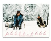Photo Christmas Card Modern Fa la la la la Minimal Full Photo Holiday Card Simple Greeting Card DIY Digital or Printed - Becker style Il_170x135