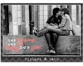 Photo Christmas Card Modern Black and White Chevron Newlyweds New Year Greeting Card DIY Digital or Printed - Richard & Beth style Il_170x135