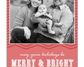 Photo Christmas Card Modern Chevron Holiday Card Red Chevron Greeting Card Black & White Photo DIY Digital or Printed - Roberts style Il_170x135