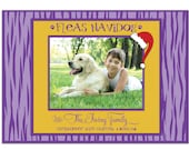 LSU Photo Christmas Card Funny Dog Fleas Navidog LSU Tigers Modern Purple & Yellow Greeting Card DIY Digital or Printed - Irving style Il_170x135