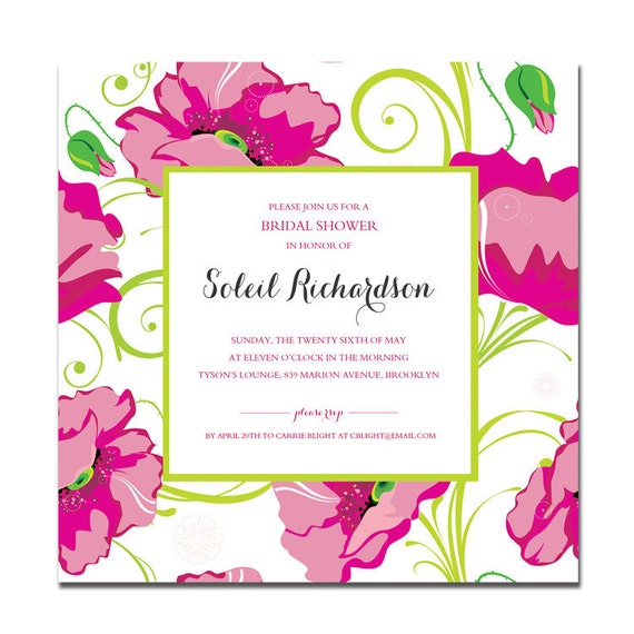 Pink And Green Wedding Invitations 8