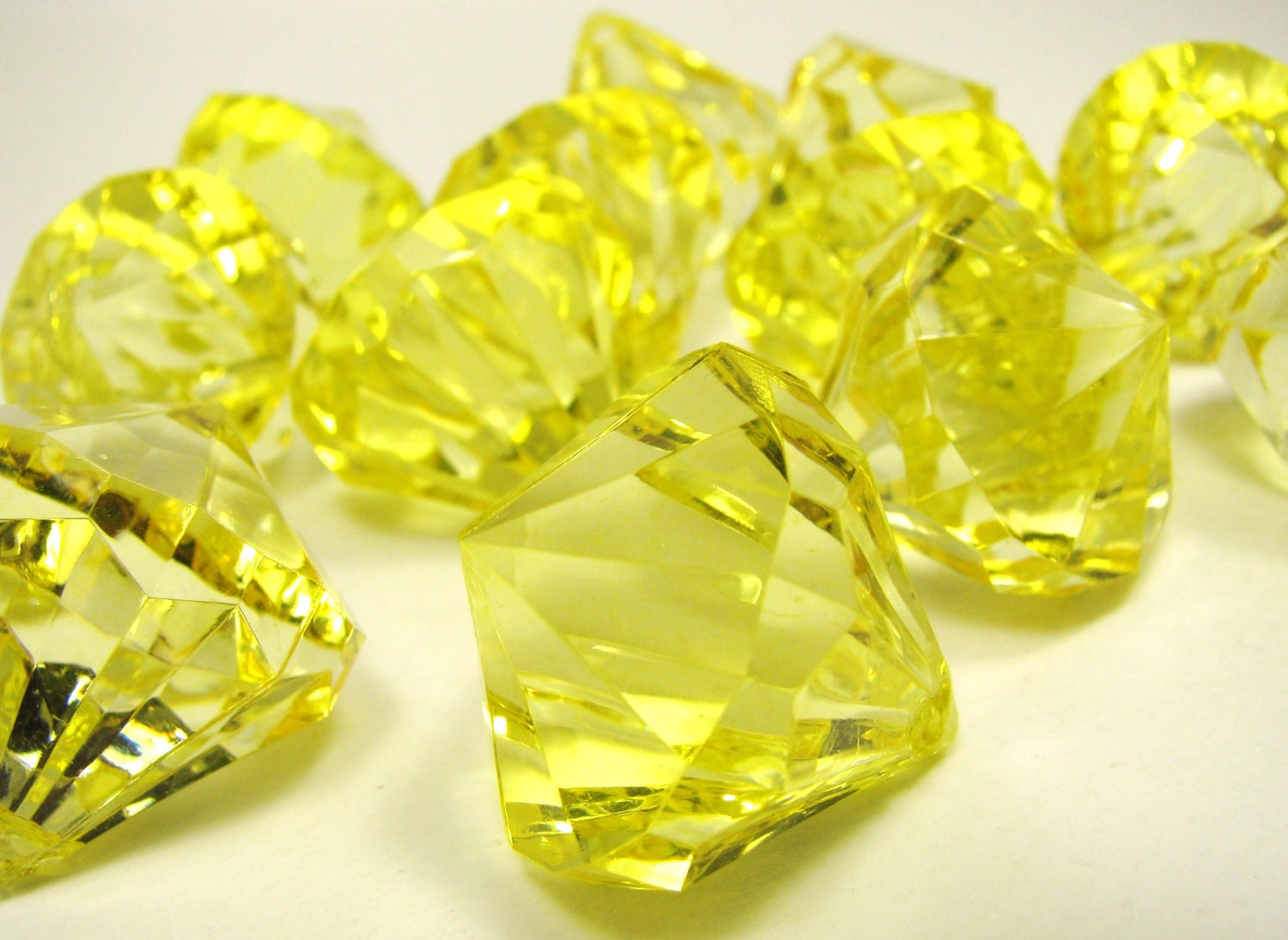 BIG plastic diamond bling acrylic YELLOW by SpecialSparkles