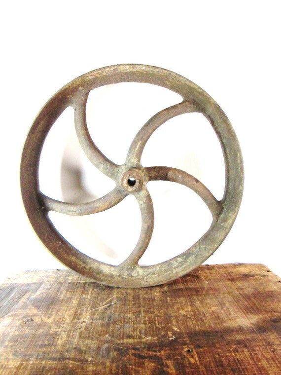 Antique Rusted Cast Iron Wheel