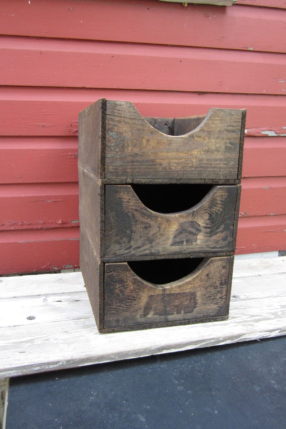 Antique Stacking Wood Bins for Papers or by