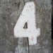 Vintage Metal Chippy Number 4 Sign Painted Antique Marquee Rusted Metal Sign