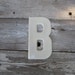 Vintage Metal Chippy Letter B Sign Painted Sign Antique Marquee Rusted Metal WHITE