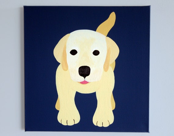 Items similar to Labrador dog nursery art painting on ...