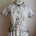 Vintage 1950s Women's White Cotton Print Day Dress by Carol Brent (39" Bust)