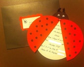 Items similar to Handmade LadyBug Invitation. on Etsy