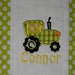 Custom boutique TRACTOR burp Cloth Personalized applique MONOGRAM Boy