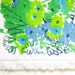 Apron Towel Set Vera Neumann Vintage Half Apron Terrycloth Cotton Blue Flowers Turquoise Green
