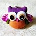 Purple And Brown Owl Keychain