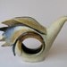White bird sculpture.Circle bird