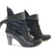 high heel black leather ankle boots, size 39