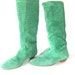 green suede boots, 80s flat boots, mid calf, perforated suede boots, SIZE 38