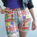 70 printed shorts, hippie shorts, cut offs, jean shorts, flower power