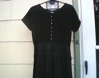 Vintage 1940s Dress Black Prom Formal Full Circle Skirt Small Medium ...