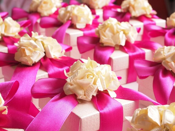 Items similar to Handmade Wedding Favors, Fuchsia Bridal Shower Favors ...