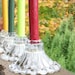 Vintage Glass Candle Stick Holder. Bubble glass