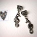 Tibetan Silver Charms, 'Seahorse' Charms 2 on fancy Bails, Jewellery Embellishments, Jewellery Making, Supplies. UK