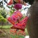 Hmong Textile Mobile Beautiful Decoration Made With Beads, Bells and Pompom