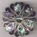 Vintage TAXCO Pin / Brooch 925 Silver Abalone Inserts Mexico