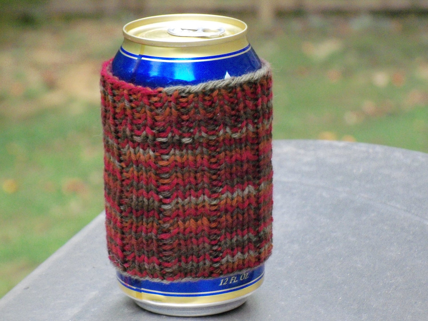 Woodland Hand Knit Can Cozy Knitted Beer Cozy Beer Holder