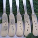 Christmas Ornaments - Hand Stamped Metal - Vintage Silverplate Butter Spreaders - Joy - Love - Peace - Hope - Faith